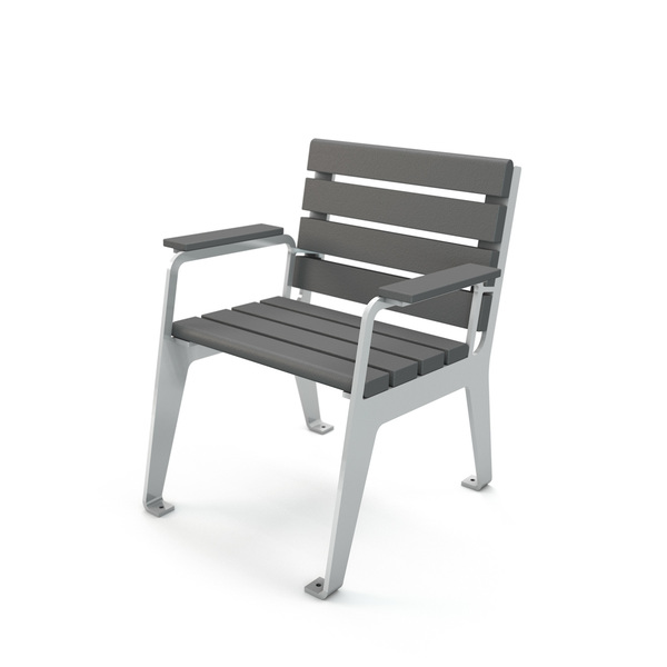 Frog Furnishings Gray 24" Plaza Chair with Silver Frame PB 24GRASFPLZCHR